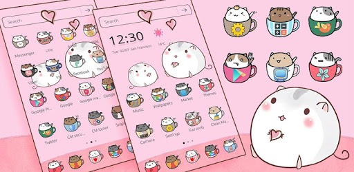 How To Download Cute Cup Cat Theme Kitty Wallpaper Icon Pack On Pc For Windows And Mac