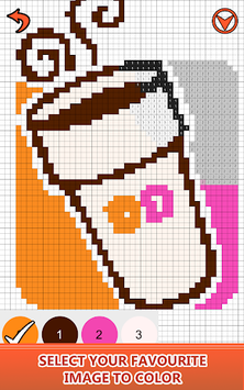 Food Logo Color by Number: Pixel Art Coloring Book APK screenshot 1