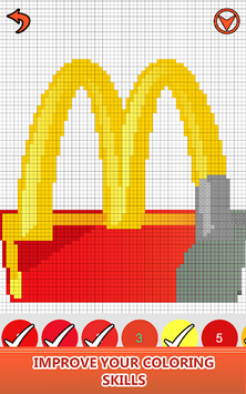 Food Logo Color by Number: Pixel Art Coloring Book APK screenshot 1