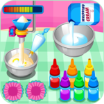 Cooking colorful cupcakes icon