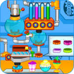 Ice cream and candy factory icon