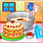 Cooking strawberry short cake icon