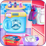 Washing clothes and ironing game for pc icon