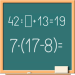 Math on chalkboard icon