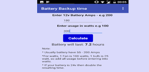 UPS Battery Backup Time Calculator pc screenshot UPS Battery Backup Time Calculator pc screenshot