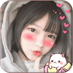 Blush: red cheeks, shy face, kawaii anime stickers for pc icon
