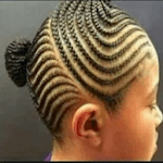 Africa child hair braided icon