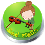 Sad violin button icon