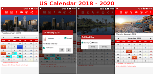 US Calendar 2018 - 2019 pc screenshot