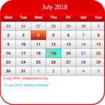 US Calendar 2018 - 2019 icon