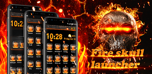 Flaming skull launcher theme &wallpaper pc screenshot