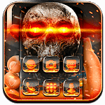 Flaming skull launcher theme &wallpaper icon