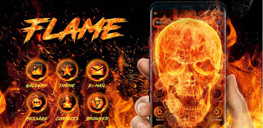 Flaming skull launcher theme &wallpaper pc screenshot