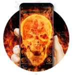 Flaming skull launcher theme &wallpaper icon