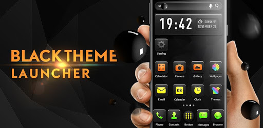 Black launcher theme &wallpaper pc screenshot