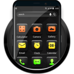 Black launcher theme &wallpaper icon