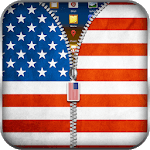 US Flag Zipper Lock Screen icon