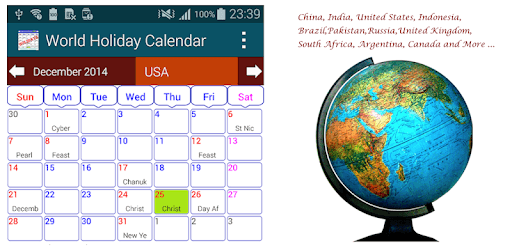 Holiday Calendar Free pc screenshot Holiday Calendar Free pc screenshot