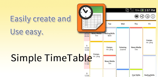 TimeTable (Simple) pc screenshot TimeTable (Simple) pc screenshot
