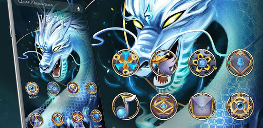 Divine Cool White Dragon-APUS Launcher theme pc screenshot