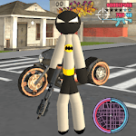 Stickman Bat Rope Hero Dark knight Crime icon