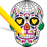 Scary Halloween Coloring Pages - Sugar Skulls icon