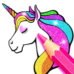 Rainbow Glitter Coloring Book - Unicorn Artist icon