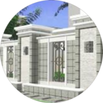 minimalist house fence design icon