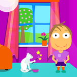 Boy and cat - for children icon