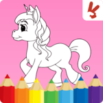 Unicorn coloring book for kids icon