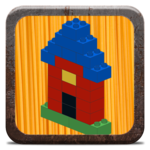 Buildings with building bricks icon