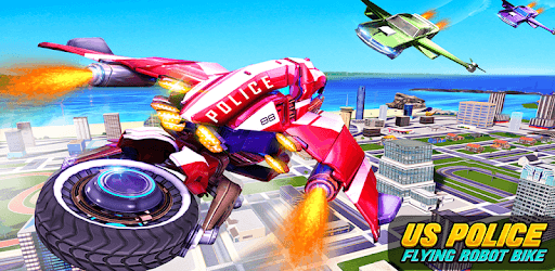 US Police Bike Robot: Flying Bike Shooting Games pc screenshot