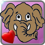 Baby Elephant in love icon