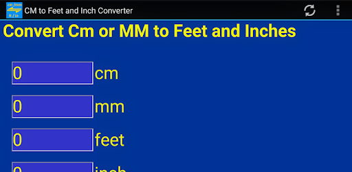 cm, mm to inch, feet converter tool pc screenshot