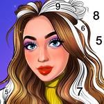 Color By Number, Glitter coloring book Girly Color icon
