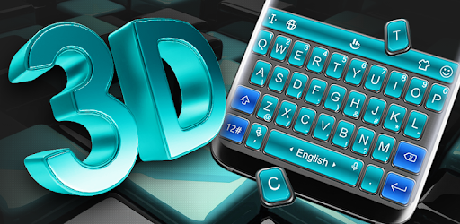 3D Blue Cool Tech Keyboard Theme pc screenshot