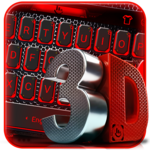 3D Black And Red Tech Keyboard Theme for pc icon