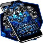 Blue Black Skull Keyboard Theme icon