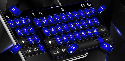 Cool Black Blue Keyboard Theme pc screenshot Cool Black Blue Keyboard Theme pc screenshot
