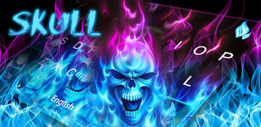 Hell Skull Fire Ice Keyboard Theme pc screenshot