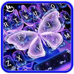 Neon Blue Butterfly Keyboard Theme icon