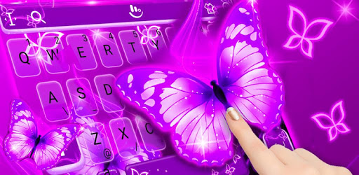 Neon Purple Butterfly Keyboard Theme pc screenshot Neon Purple Butterfly Keyboard Theme pc screenshot