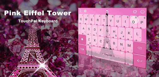 Pink Girl Eiffel Tower Keyboard Theme pc screenshot
