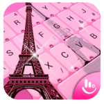 Pink Girl Eiffel Tower Keyboard Theme icon