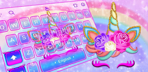 Colorful Pink Glitter Unicorn Keyboard Theme pc screenshot