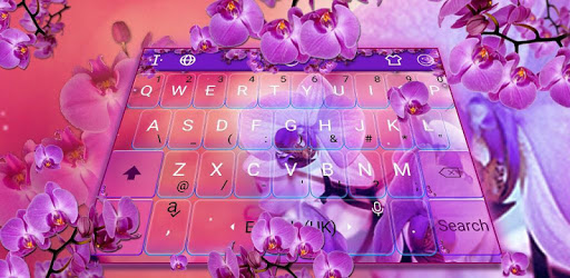 Pink Orchid Flower Garden Keybaord Theme pc screenshot