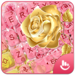 Flower Heart Pink Rose Gold Keyboard Theme for pc icon