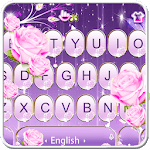 Purple Sparkling Flower Keyboard Theme icon
