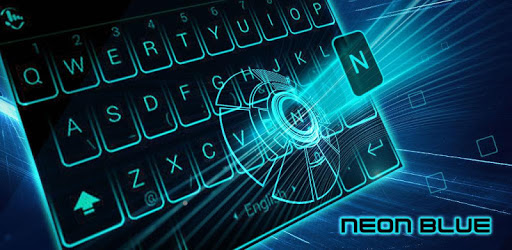 Simple Neon Blue Future Tech Keyboard Theme pc screenshot Simple Neon Blue Future Tech Keyboard Theme pc screenshot