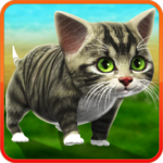 Funny walking cat icon